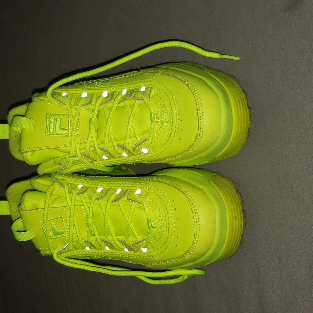 Fila disruptor2 Neon green platform sneakers/trainers
